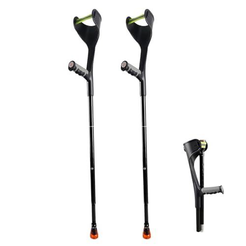 1 paire de béquilles pliantes en alliage d'aluminium, légères et réglables en hauteur, aide à la marche pour adultes, béquille pliable pour avant-bras