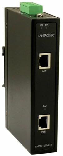 LANTRONIX SI-IES-1200-LRT Power Over Ethernet - PoE Media Converter- Industrial 10/100/1000 PoE Plus 1-Port Mid-Span Injector miniatura 1