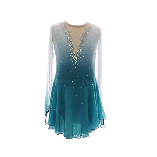 Robe de patinage artistique femme à manches longues pour performance et entraînement sur glace