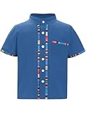 Mexican Traditional Shirt for Little Boys Clothes Embroidered Button Down Guayabera Shirt Folklore Toddler Kids Ethnic Wear Cinco De Mayo Fiesta Toddler Summer Button Down Shirt Blue 5-6 Years