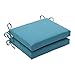 Pillow Perfect Outdoor/Indoor Forsyth Pool Square Corner Seat Cushions, 18.5" x 16", Turquoise, 2 Count