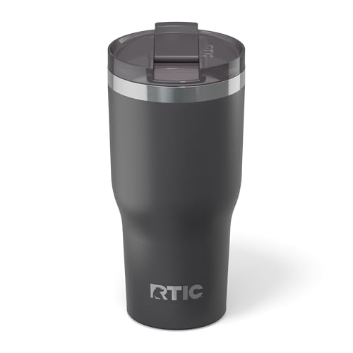 RTIC 30oz Essential Tumbler with Lid, Ceramic Lined, Insulated, Stainless Steel, Metal, Double Wall...