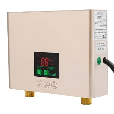 Mini Electric Tankless Water Heater, 3000W 110V Portable Tankless Water Heater On-Demand Instant Hot Water Heater Wall Mount Water Heater with a Remote control and LED Display for Kitchen Bathroom