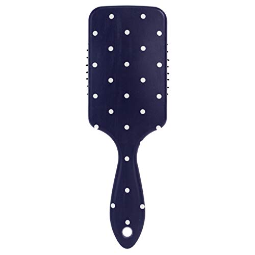 Navy Blue And White Polka Dots Hair Brush for Wet & Dry Hair Grip Soft Bristles for Anti Static & Frizz Air Cushion Comb for Women Girls