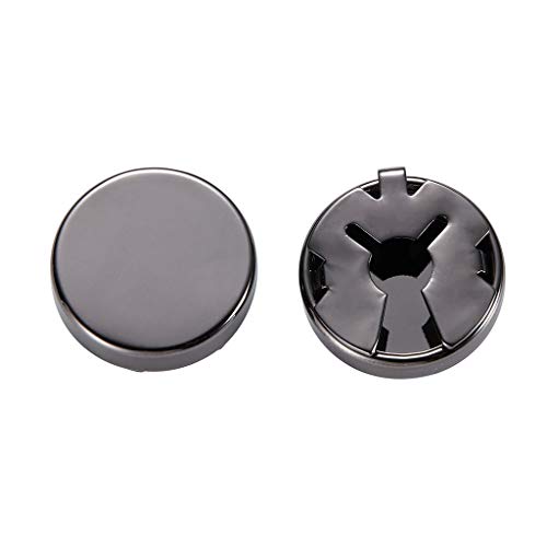 Vogast Brass Round Cuff Button Cover 1 Pair Imitation Cuff Links Cufflinks for Men's Wedding Formal Shirt Black