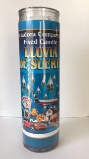 Lluvia de Suerte 7-Day Glass Candle, Purple, Modern, Luck/Fortune
