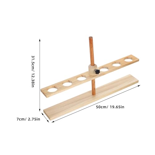 Ciieeo Funnel , Stable Conical Design Adjustable with 6 Holes Stand Wooden and Burrfree Surface , Natural Grain Finish Laboratory Support for Separatory Funnels for Classroom and - Image 2