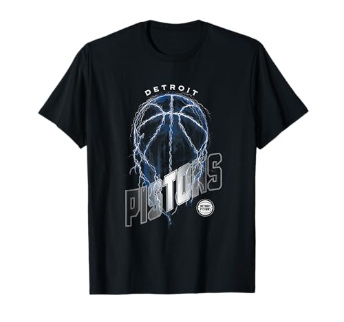 NBA Detroit Pistons Lightning Bolt Basketball Logo T-Shirt