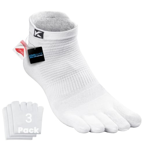 Image of COOLMAX Running Toe Socks, Cushioned, Athletic Ankle, Men Women