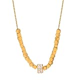 crayfomo Collar de cadena de caja de plata de ley de oro de 18k sobre collar de plata de ley 925 para mujer | Cadena de oro rosa para mujer y hombre