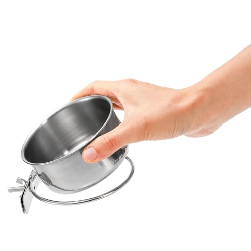 Okllen O-STAINLESSSTEELBIRDBOWL-4P 4 Pack Bird Feeding Dish Cups, Detachable Stainless Steel Bird Food Bowls With Clamp, Bird Cage Feeder Hanging Pet Bowl For Chinchilla Parrot Cockatiel Conure Budgies Parakeet Small Animal thumb #3