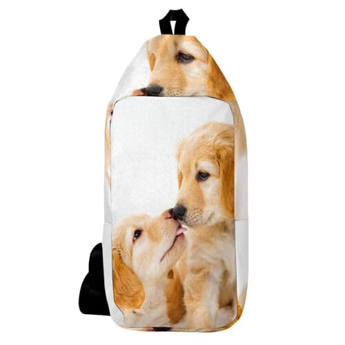 Mochila de hombro bolsa cruzada de viaje y senderismo para parejas Cute Puppies