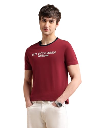 Image of U.S. Polo ASSN. Brand Printed Cotton T-Shirts for Men - Half Sleeves Mens Casual T Shirts