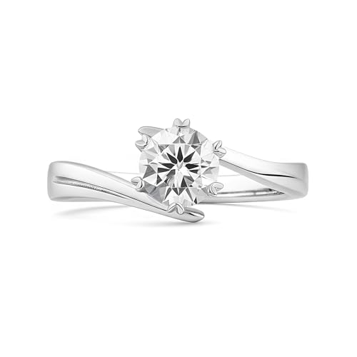 Bel design: l'anello Dale è un anello da donna in argento con diamante moissanite da 1 carato. L'anello presenta un semplice design a incastro che mostra l'intersezione di amore, bellezza, brillantezza e creatività. Questo è un anello di fidanzamento e un anello di promessa adatto a diverse occasioni.