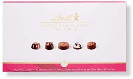 TBV184g Linds Master Chocolatier Collection - Valentines Day Chocolates Gift Box with 18 Assorted Pralines.