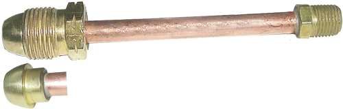 MEC COPPER HOGTAIL, POL X 1/2 IN. MNPT, ECONOMY NIPPLE, 3/8 IN. TUBE SIZE, 12 IN., 7/8 HEX