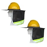 Suoumwa Sonnenschutz für Bauhelme, Gut Sichtbare Sonnenblende mit Reflektorstreifen, Volle Krempe (Bauhelm Nicht im Lieferumfang Enthalten), 2er-Pack