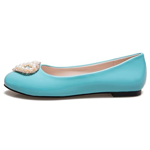 Women Flat Ballet Shoes Low Heel Shoes Round Toe Slip On Simple, Size 1-14.53