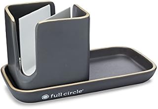 Full Circle Kitchen Sink Accessories, Ceramic, Gray and White, 1 Count (Pack of 1)