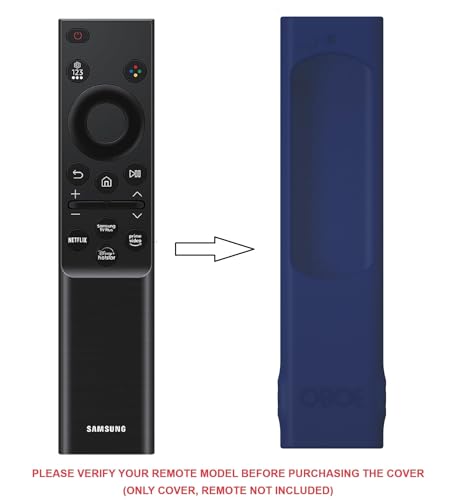 Image of OBOE Silicone Tv Remote Cover for Samsung Smart Tv Remote BN59-01311 Half Wrap Case, G-Dark Blue