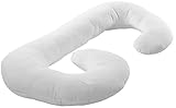 Cheer Collection J Shaped Body Pillow - Down Alternative Full Body Pillow for Side Sleeper, Pregnancy, Neck and Shoulder Support - Zippered Cover