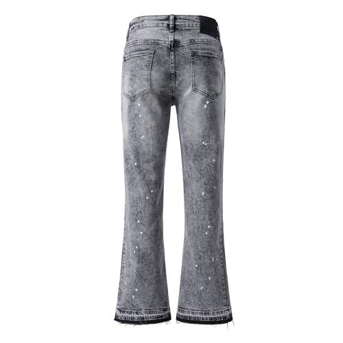 Jean évasé Y2K homme bootcut déchiré patchwork style denim années 70 d'été