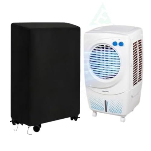 Image of EDRAK Polyester Air Cooler Dustproof Cover Designed for Bajaj PX97 Torque 36L Personal | Waterproof, Dustproof, Weather Resistant | Zipper Protective Case For Indoor & Outdoor Use (Black-36)