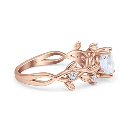 OMRANII Hexagon vintage style Wedding Engagement Ring Round Simulated Cubic Zirconia 925 Sterling Silver2