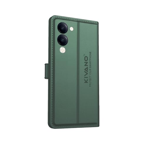 Image of Compatible with Vivo T4 Lite 5G / iQOO Z10 Lite 5G / Vivo Y19 5G / Vivo Y19e Flip Cover | Leather Finish | Inside Pockets & Inbuilt Stand | Shockproof Wallet Style Magnetic Closure Back Cover