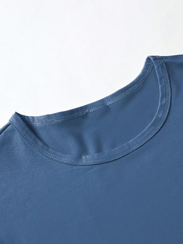 OYOANGLE Men's 2 Piece Pajama Set Short Sleeve Sleepwear Set with Short Sleeve Top and Pants Lounge Set3