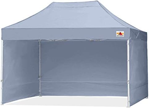 ABCCANOPY Pop Up Gazebo With Side Panels and Door Wall Commercial Shelters Instant Shade And Block Rain, Bonus Upgraded Roller Bag, 4 Weight Bags, Stakes and Ropes (3x6M,Black)