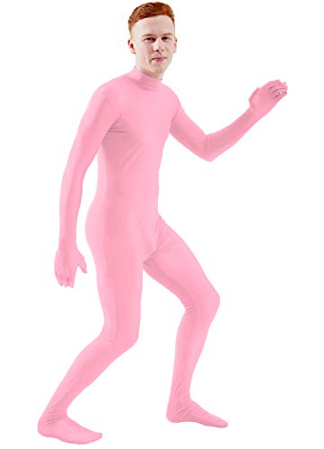 Image of Ensnovo Mens Mock Neck Full Body Unitard Spandex Zentai Suits Costumes