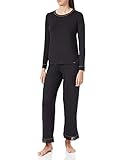 Skiny Damen Pyjama lang Pyjamaset, Black, 38