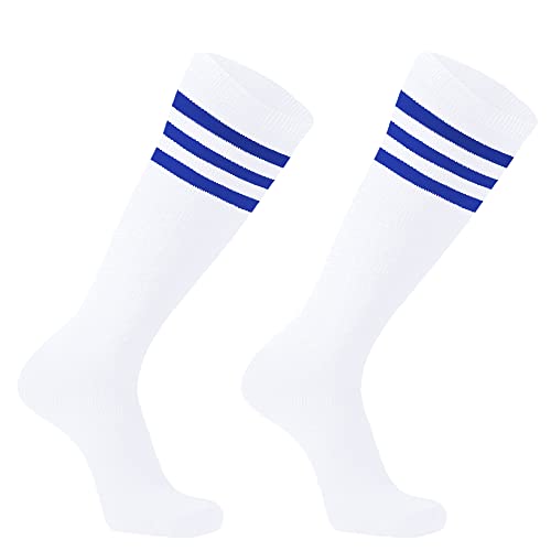 Image of DOOVID Casual Knee High Socks for Women Tube Socks Elasticity Athletic Socks Thin Stripe Knee High Stockings
