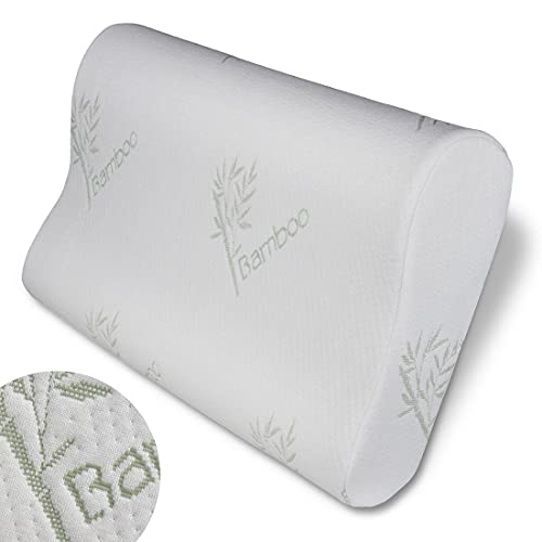 your GEAR Bamboo Memory Foam Nackenkissen - Antischnarchkissen Seitenschläferkissen 60x35 cm, Visco-Vollschaum, Kissen für Allergiker geeignet, orthopädisch & ergonomisch, atmungsaktiver Bezug
