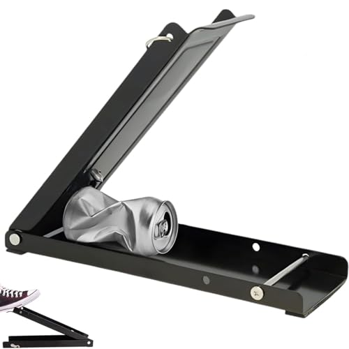 Prensa de latas con accionamiento de pie, prensa de basura, trituradora de latas, capacidad para latas de hasta 2 litros, adecuado para latas de cerveza, alimentos para mascotas en latas, botellas de