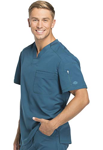 Image of Dickies Dynamix Scrubs for Men Athletic-Inspired V-Neck Chest Pocket Scrub Top with Four-Way Stretch & Moisture Wicking DK610