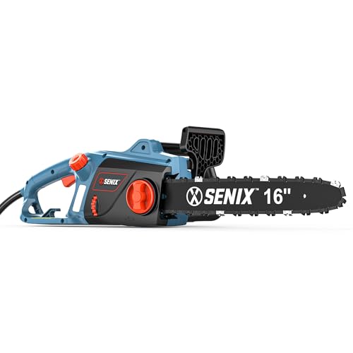 SENIX Electric Chainsaw, 16" Corded Chainsaw,12 Amp Chain Saw for Wood Cutting, Tree Trimming, Garden Tool for Pruning, Branch Cutting, Yard, Fathers Day Gift for Men,Gardener, CSE12-M by SENIX - Used condition - US$51.26
