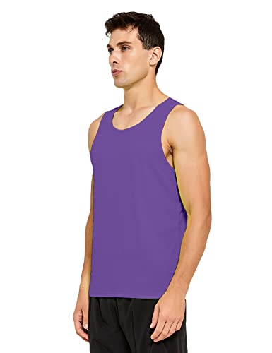 Image of DEMOZU Men's Neon Running Athletic Workout Tank Top Quick Dry Swim Beach Pool Gym Tank Top Sleeveless Muscle Shirts