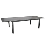 Ausziehtisch Aluminium 200/300x110cm Gartentisch Glasplatte Tisch Gartenmöbel