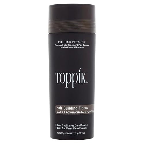 Toppik Fibras Capilares Castaño Oscuro, Fibras de Queratina para Crear más Densidad en el Cabello de Forma Inmediata, 27,5 g, unisex