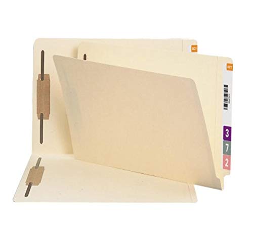 Smead 100% Recycled End Tab Fastener File Folder, Shelf-Master Reinforced Straight-Cut Tab, 2 Fasteners, Legal Size…