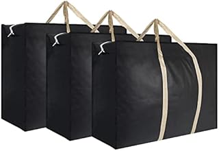 3PC 100L Large Storage Bag with Zip,Clothes Storage Bags Moving Bags,Under Bed Storage Bags For Clothes,Duvets,Pillows,Bedding,77×55×24cm,Black