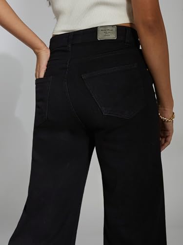 Image of Miss Chase Women's Wide-Leg High-Rise Regular-Length Stretchable Shaping Denim Jeans