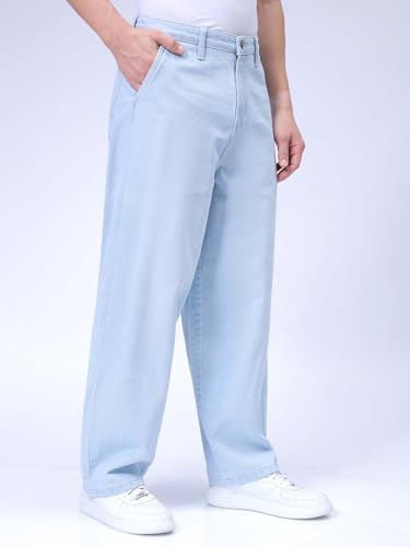 Image of The Indian Garage Co Men Skater Fit Solid Mid-Rise Jeans