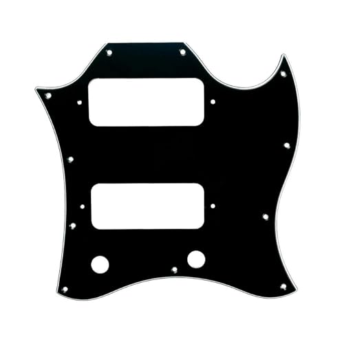 エレキギターのピックガード ギター ピックガード - 標準 SG スタイル用 P90 ピックアップ付き ギター ピックガード スクラッチ プレート 3 プライ ブラック