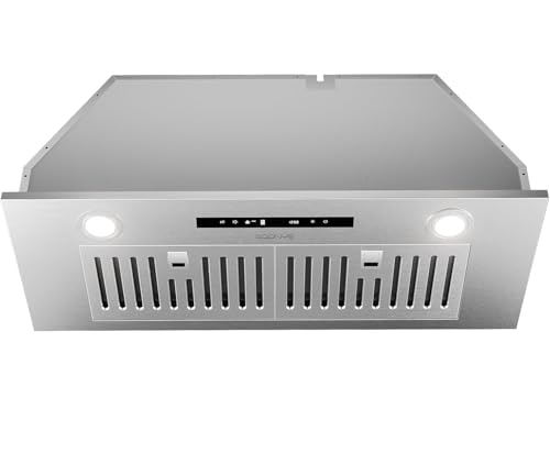 Range Hood 30 inch, Insert Range Hood 600 CFM Kitchen Vent Stove Hood with 3 Speed Gestures Sensor Touch Control with Remote, Permanent Baffle Filter, Ducted/Ductless Convertible