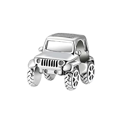 GOINEVA Jeep Car Charm 925 Sterling Silver Charms Fits Women's Bead Bracelet and Necklace Jewelry Gifts for Women