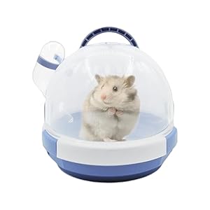 Hamster Carrier Cage Portable Cages Small Animals Carry Travel Case with Water Bottle Plastic Breathable Guinea Pig Outgoing Cage for Dwarf Hamster Ferret Chinchillas Hedgehog (Blue)