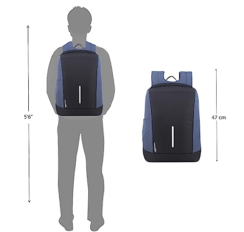 amazon basics Slope Laptop Bag/Office/College backpack for 15.6 inch laptop, Anti-Theft Design (23 L, Grey) - Image 8